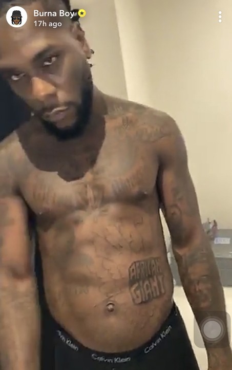 Burna Boy Shows Off His Tattoos 30