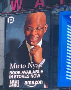 Mteto Nyati’s new book “Betting on a Darkie” debuts on NewYork Times Square Billboard 5