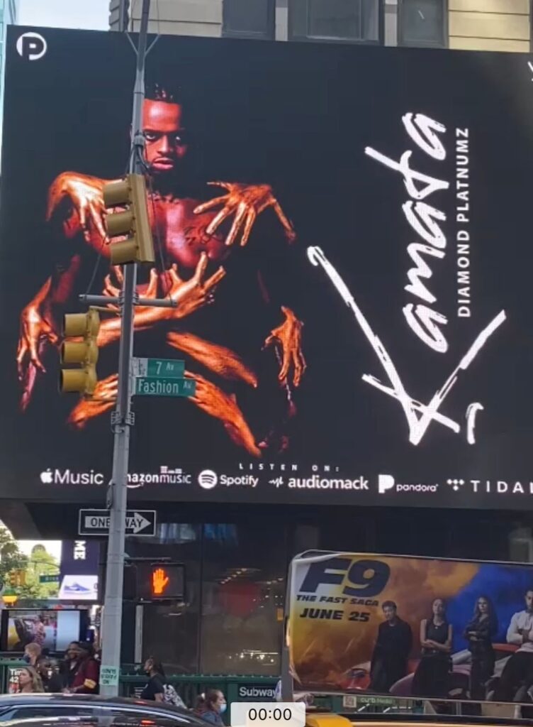 Kamata: Diamond Platnumz’s new song debuts on New York Times Square Bilboard 1